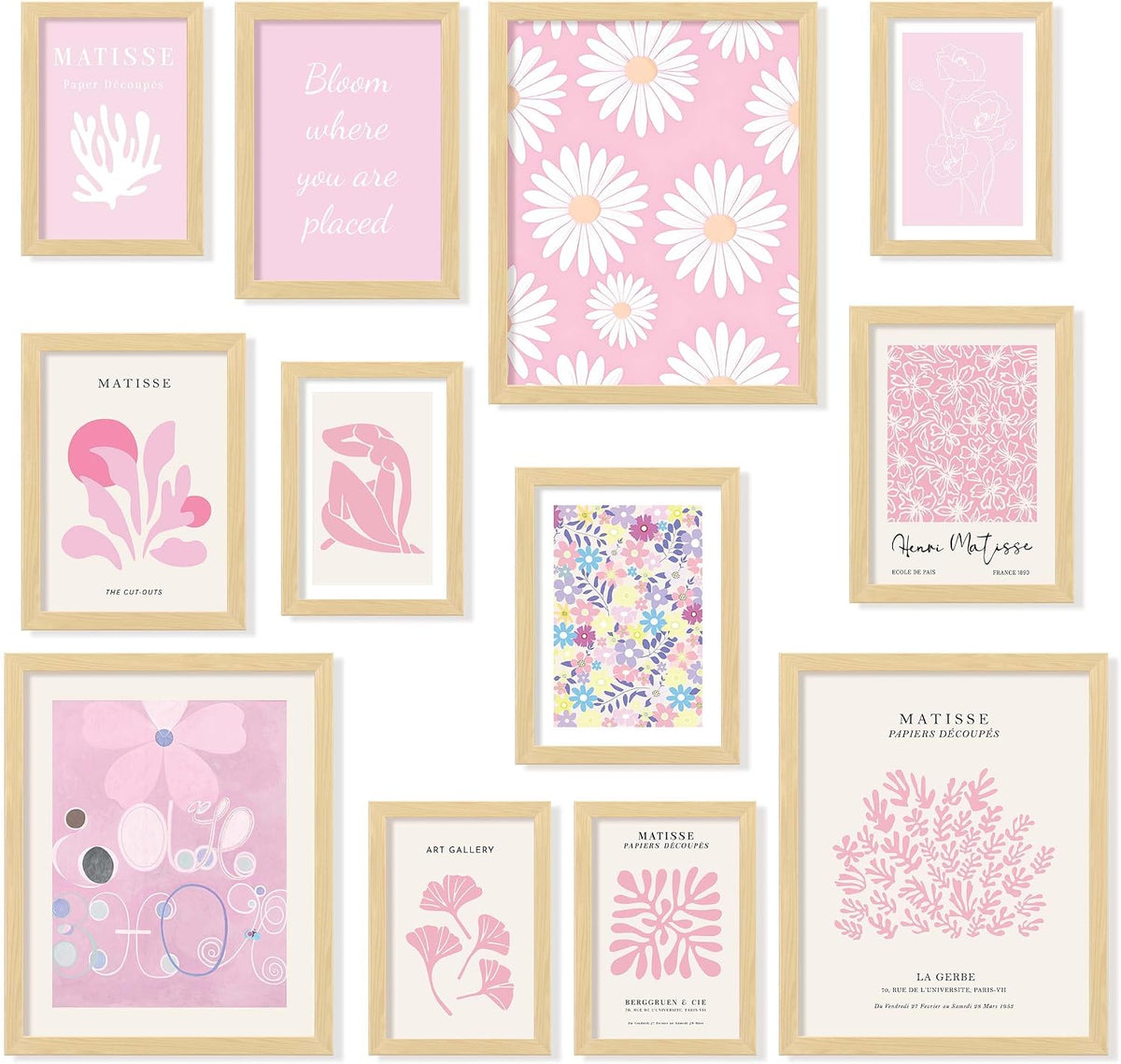 Pink Matisse Wall Art, 12 Aesthetic Prints, Unframed