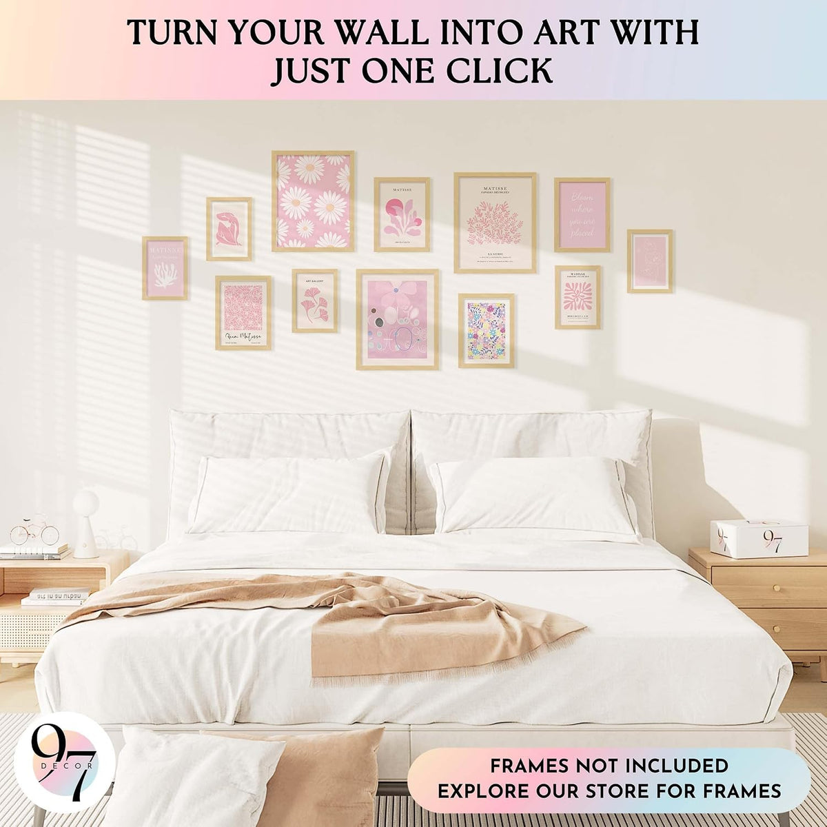 Pink Matisse Wall Art, 12 Aesthetic Prints, Unframed
