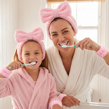 15 PCS Women Spa Headband and Wristband Set for Washing Face, Skincare Makeup Headband Women and Teen Girl Gifts Trendy Stuff（Pink）