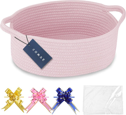 Empty Small Gift Basket with Bag & Ribbons, Light pink