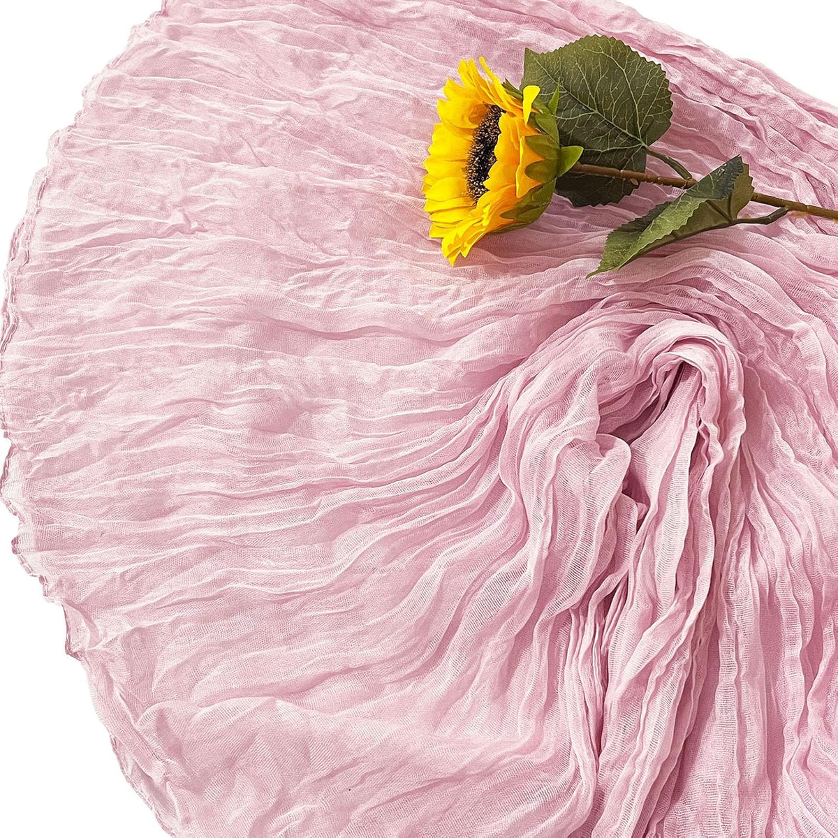 3Pack Light Pink Cheesecloth Table Runner,17 x 108 inch Pink Table Runners