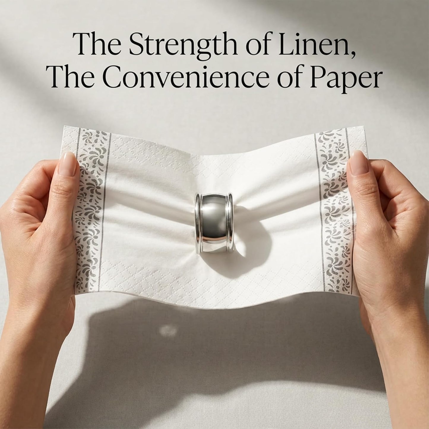 100 Pcs Paper Napkins Disposable with Rose Gold Floral Design,Pure Wood Pulp Absorbent Hand Paper Towels for Bathroom,Great Guest Paper Towels,Napkins Everyday or Cocktail Napkins