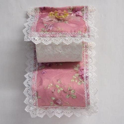 Rose Pattern Toilet Paper Holder Cover QSI-2209-F (Pink)