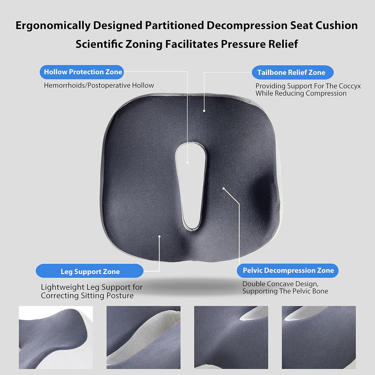 Ergonomic Memory Foam Seat Cushion - Suitable for Office Chairs, car Seats, and wheelchairs. Relieves Tailbone and Hip Pain. Durable and Comfortable.-Double Pink-M Runs Small