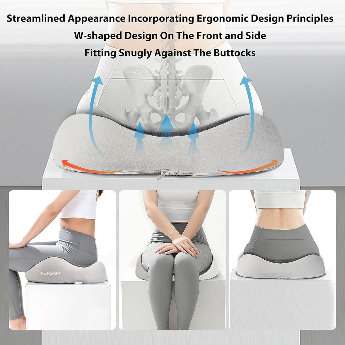 Ergonomic Memory Foam Seat Cushion - Suitable for Office Chairs, car Seats, and wheelchairs. Relieves Tailbone and Hip Pain. Durable and Comfortable.-Double Pink-M Runs Small