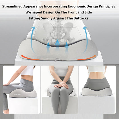 Ergonomic Memory Foam Seat Cushion - Suitable for Office Chairs, car Seats, and wheelchairs. Relieves Tailbone and Hip Pain. Durable and Comfortable.-Double Pink-M Runs Small
