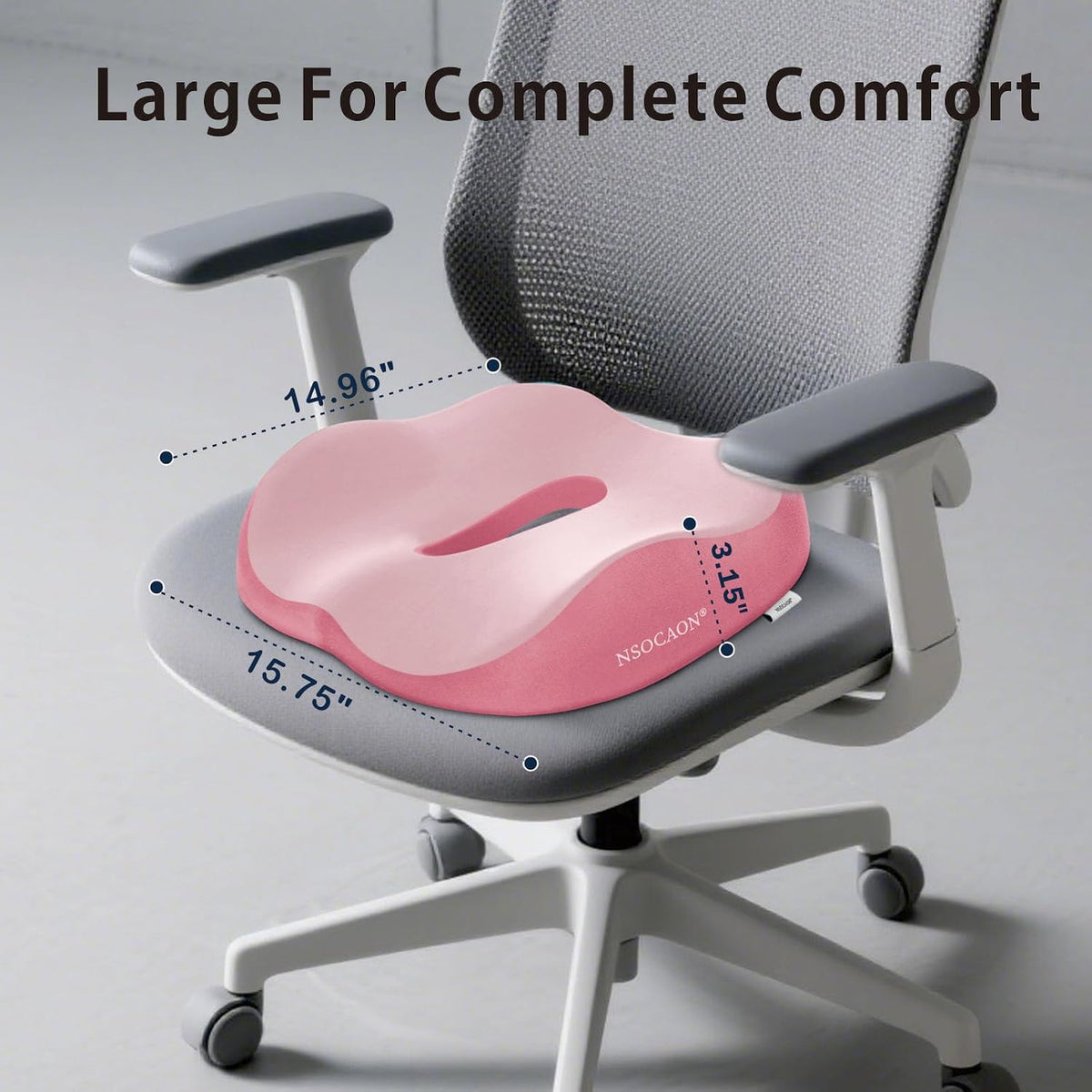 Ergonomic Memory Foam Seat Cushion - Suitable for Office Chairs, car Seats, and wheelchairs. Relieves Tailbone and Hip Pain. Durable and Comfortable.-Double Pink-M Runs Small