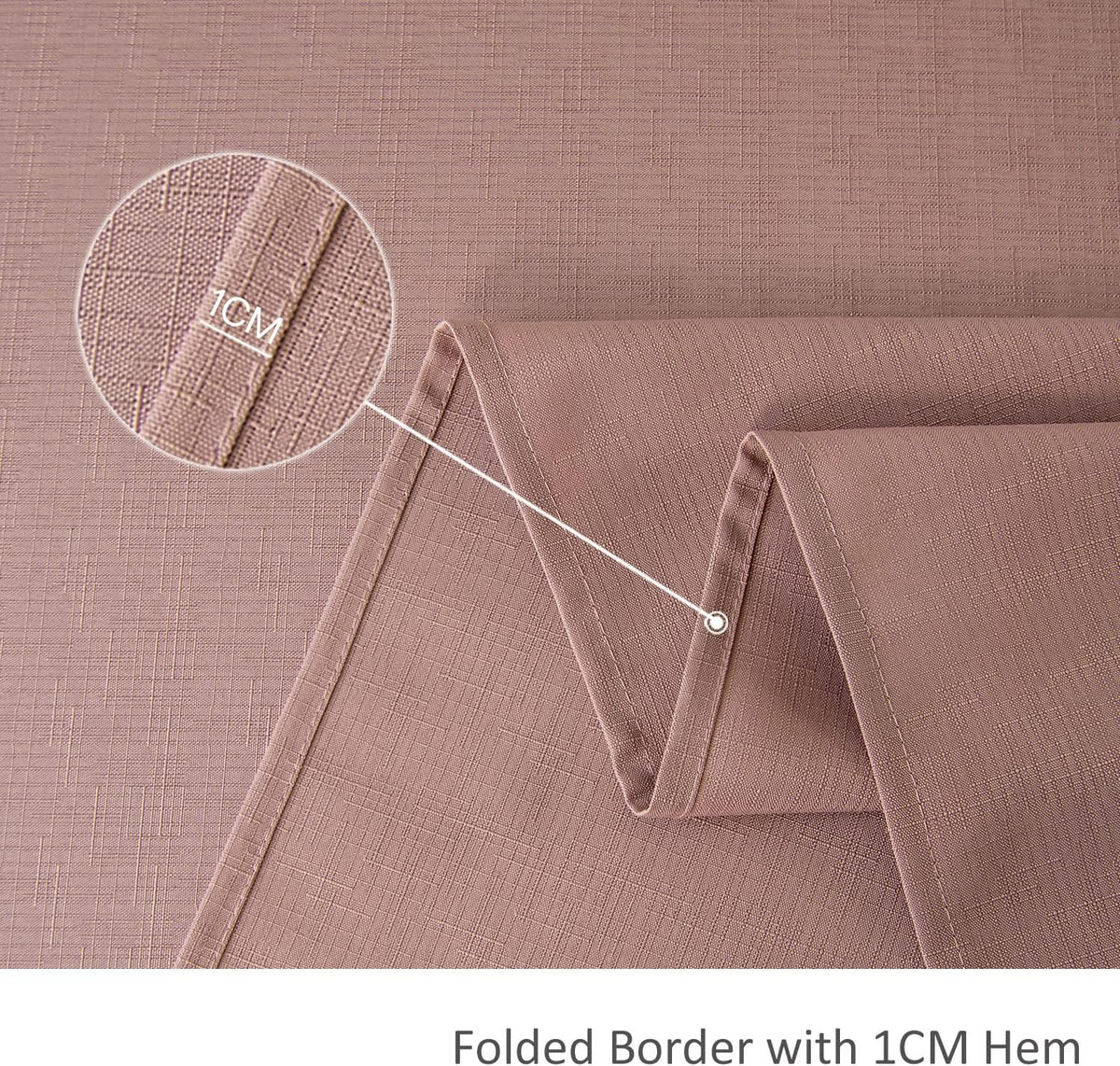 Faux Linen Textured Rectangle Tablecloth Water Resistant Wrinkle Free Spill-Proof, Soft Table Cloth for Dining Room Decoration, Banquet Parties Event Holiday Dinner, 60 x 84 Inch Dusty Pink