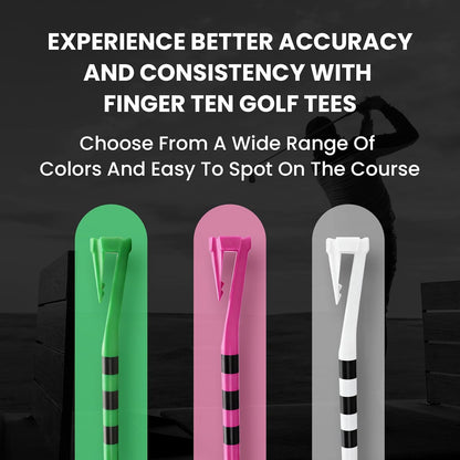 Golf Tees Plastic 3 1/4 Inch with Built-in Hat Clip 20 Pack, Unbreakable 4-Prong Striped Tees for Consistent Height, Bright Colors with Quick On-Course Access Design