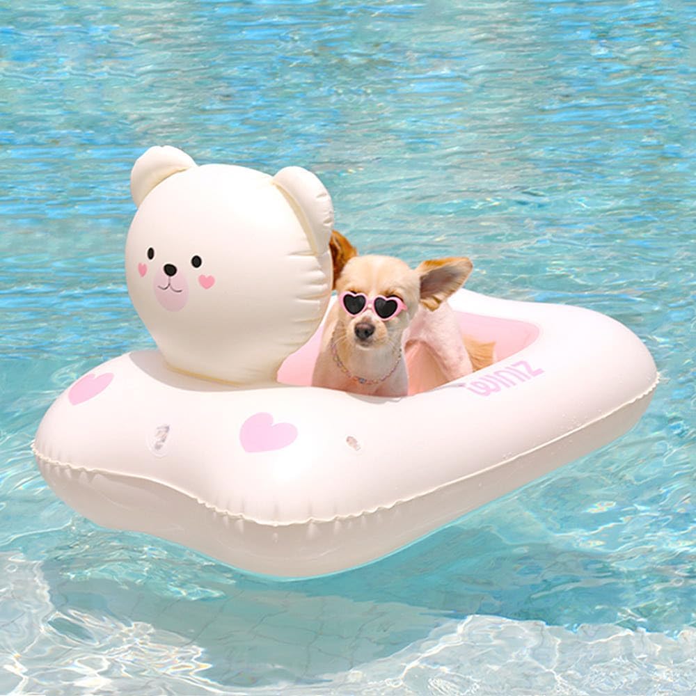 Inflatable Dog Float for Small & Medium Dogs, Pet Pool Raft, Durable PVC, Stable & Comfortable Dog Float for Pool, Beach & Lake