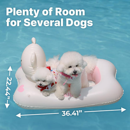 Inflatable Dog Float for Small & Medium Dogs, Pet Pool Raft, Durable PVC, Stable & Comfortable Dog Float for Pool, Beach & Lake