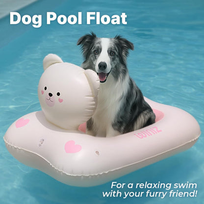 Inflatable Dog Float for Small & Medium Dogs, Pet Pool Raft, Durable PVC, Stable & Comfortable Dog Float for Pool, Beach & Lake