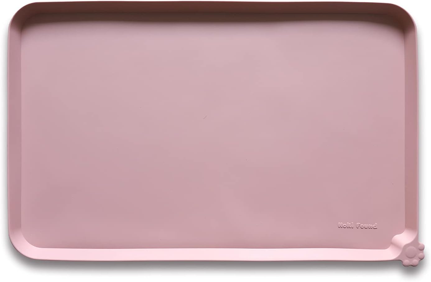 Silicone Pet Food Tray - High-Lips Dog Cat Bowl Mats - Waterproof Dog Cat Food Mats - Neutral Pink