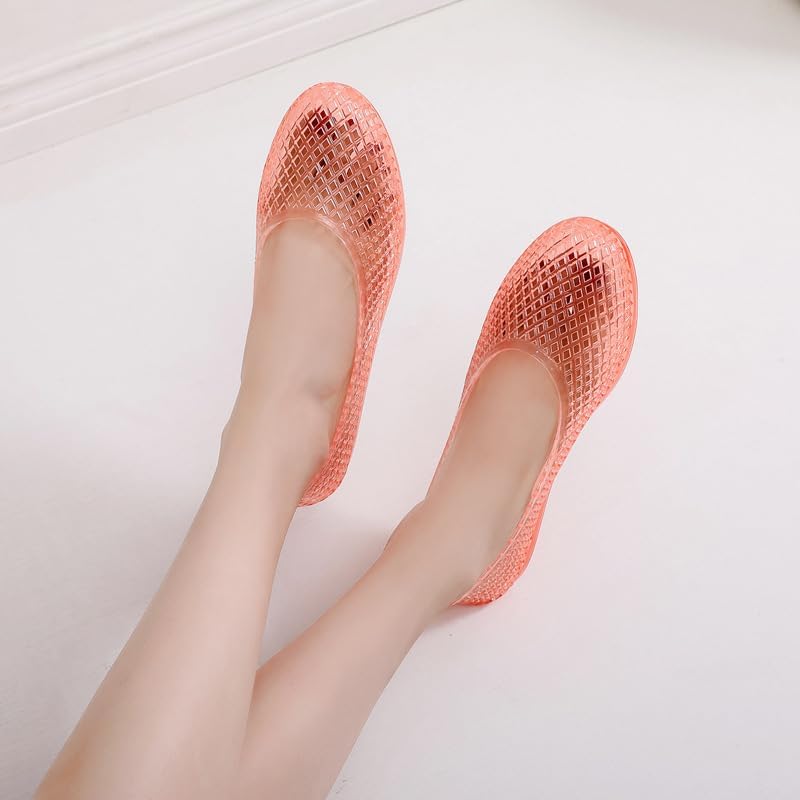 Jelly Mesh Ballet Flats Clear Jelly Sandals for Women Slip on Beach Water Shoes Barefoot Cute Kawaii Alternative Fashion for Girls Office Cruise Festivals Holiday Vacation Gifts Summer Wedding Guests