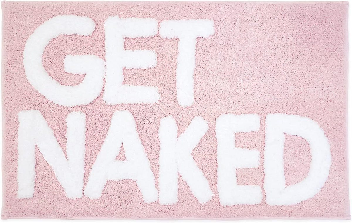 Get Naked Bath Mat Pink - Blush Bathroom Rugs - Bath Mat - 31" x 20"
