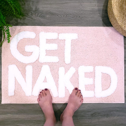 Get Naked Bath Mat Pink - Blush Bathroom Rugs - Bath Mat - 31" x 20"