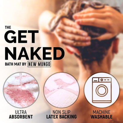 Get Naked Bath Mat Pink - Blush Bathroom Rugs - Bath Mat - 31" x 20"