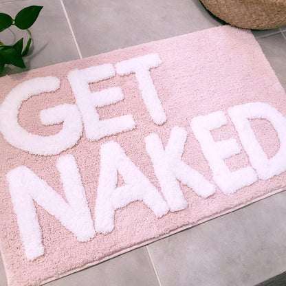 Get Naked Bath Mat Pink - Blush Bathroom Rugs - Bath Mat - 31" x 20"
