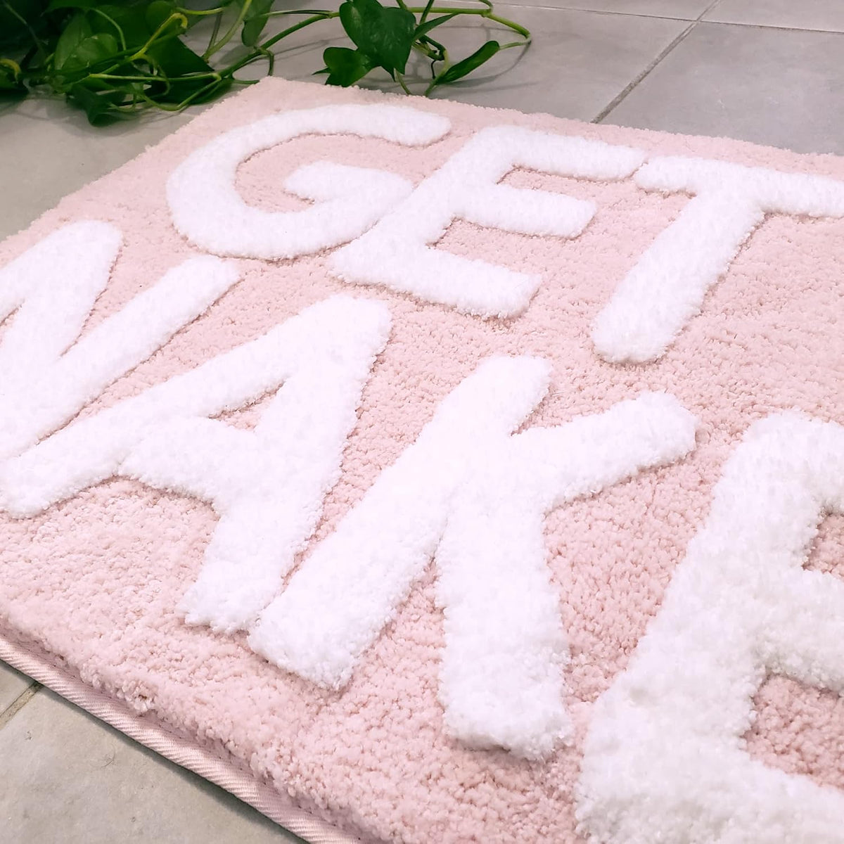 Get Naked Bath Mat Pink - Blush Bathroom Rugs - Bath Mat - 31" x 20"