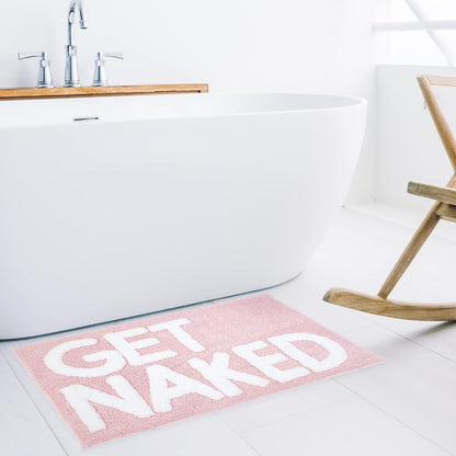 Get Naked Bath Mat Pink - Blush Bathroom Rugs - Bath Mat - 31" x 20"