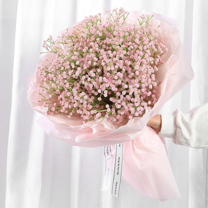 10Bundles Babys Breath Artificial Flowers 24.8in Fake Baby Breath Spring Flowers Real Touch Faux Gypsophila Flowers Bouquet for Outdoors Wedding DIY Bouquet Arrangement Party Home Table Decor(Pink)
