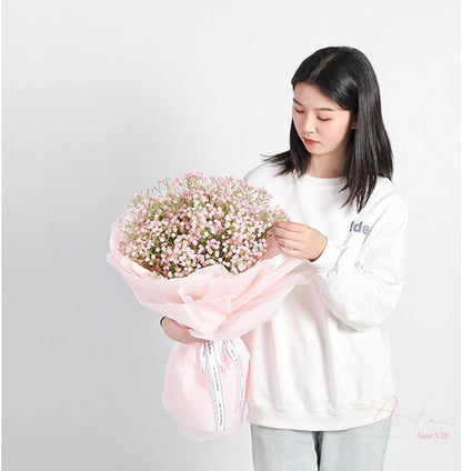 10Bundles Babys Breath Artificial Flowers 24.8in Fake Baby Breath Spring Flowers Real Touch Faux Gypsophila Flowers Bouquet for Outdoors Wedding DIY Bouquet Arrangement Party Home Table Decor(Pink)