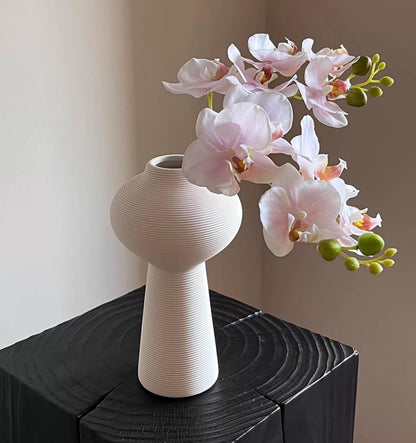 5pcs Pink Artificial Orchid Flower Stems with Real Touch for Vase, Fake Orchid Stems Arrangment for Wedding Bouquets Party Decor Home Office Farmhouse Decorations (Pale Pink)