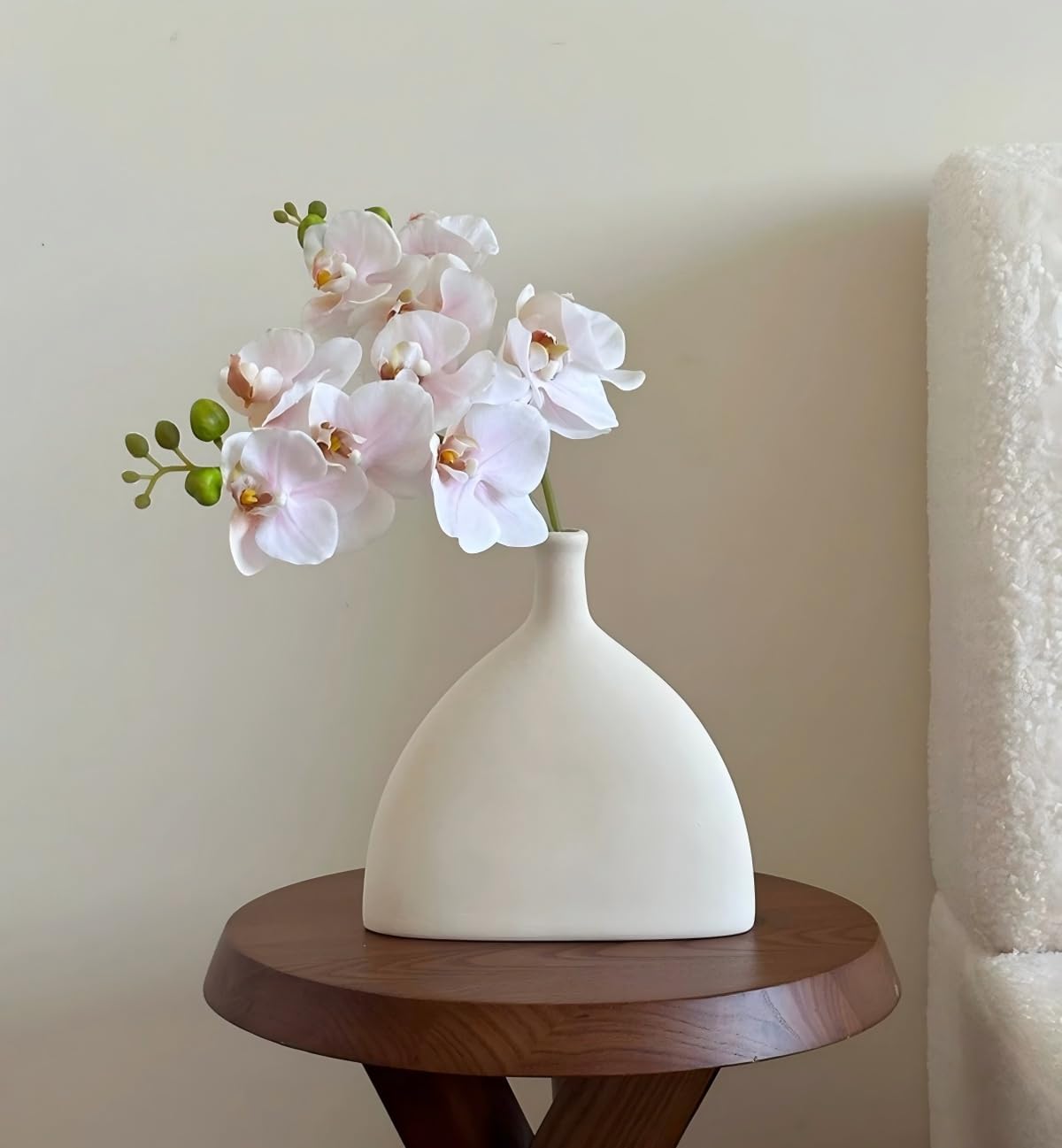 5pcs Pink Artificial Orchid Flower Stems with Real Touch for Vase, Fake Orchid Stems Arrangment for Wedding Bouquets Party Decor Home Office Farmhouse Decorations (Pale Pink)