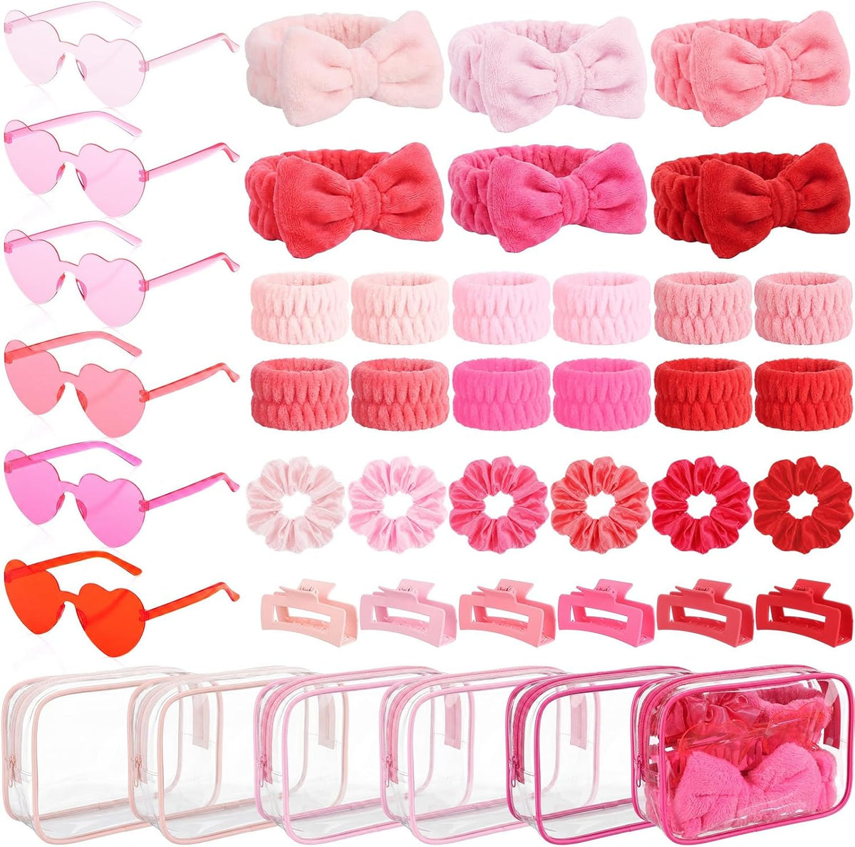 6 Set 42 Pcs Sleepover Spa Slumber Party Favor Kit, Pink Series