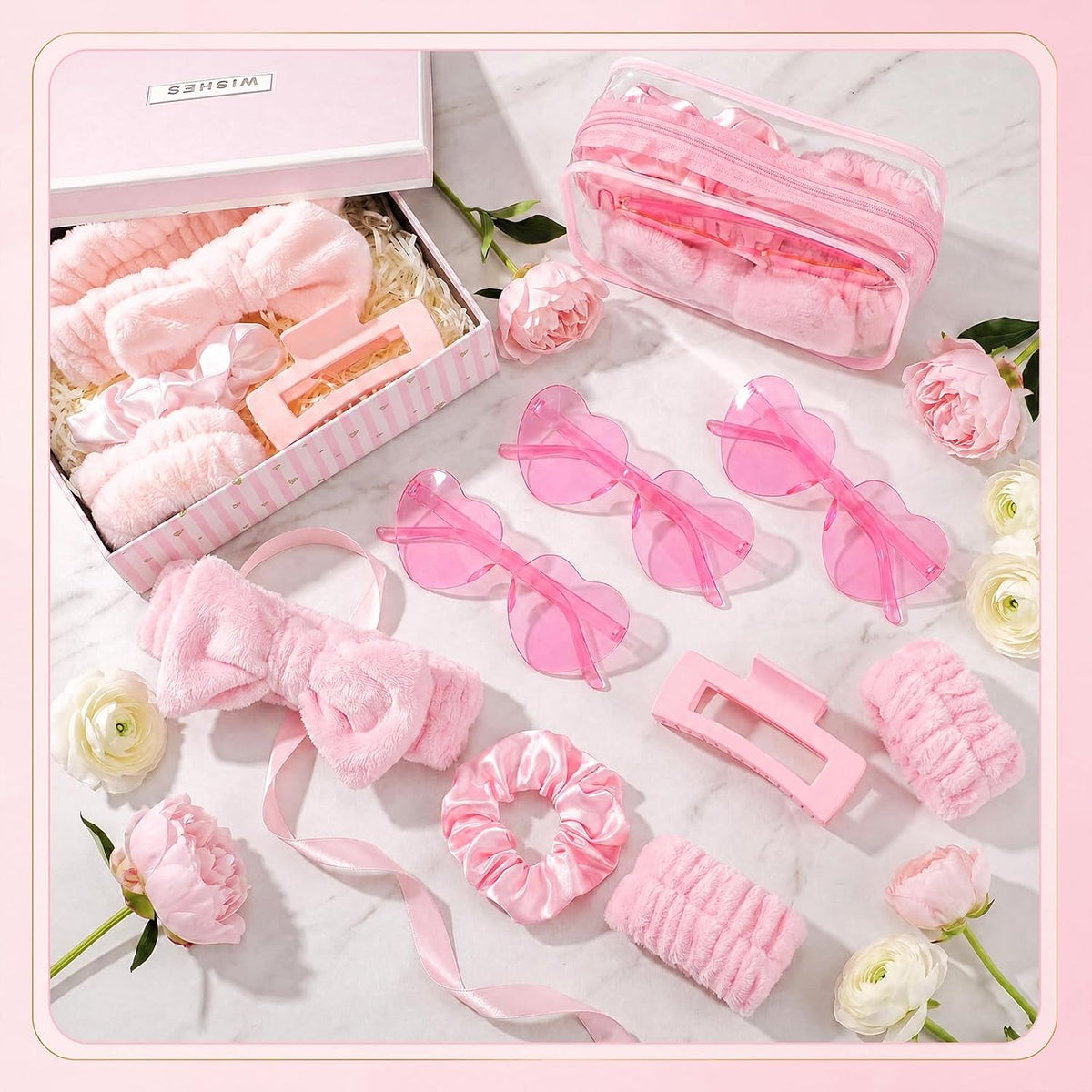 6 Set 42 Pcs Sleepover Spa Slumber Party Favor Kit, Pink Series