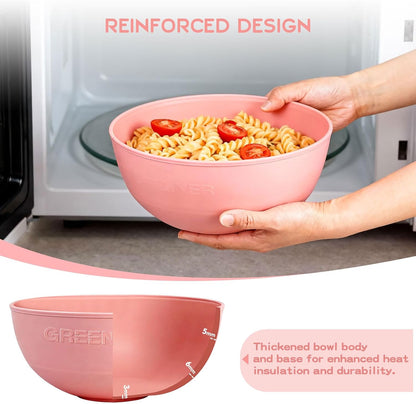 3 Pack Large Plastic Bowls, 135oz Plastic Salad Bowls - Reusable Serving Bowls for Party, Picnic, Entertaining, Kitchen & Outdoor, Microwave & Dishwasher Safe (Pink)