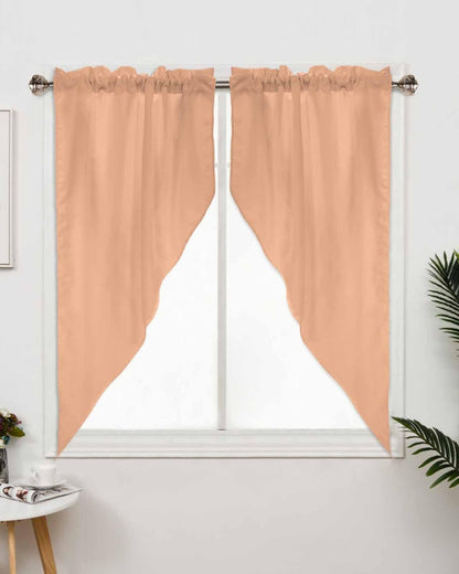 Swag Curtains, Solid Peach Modern Simple Stylish Rod Pocket Window Topper Curtains Valances for Kitchen Bedroom Living Room 2 Panel, 36""x45"", WJL-MAR6BLE20240430SHZF07222CUBCSAN