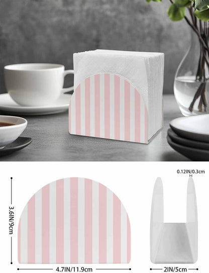 Napkin Holder for Table 1 Pack Pink Stripes Acrylic Standing Napkin Holder Pink White Vertical Striped Upright Tissue Dispenser for Dining Room Kitchen Countertops Indoor & Outdoor Use