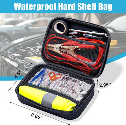 Car Roadside Emergency Kit, Car Safety Kit for Men Portable Car Kits for Emergency, Pink