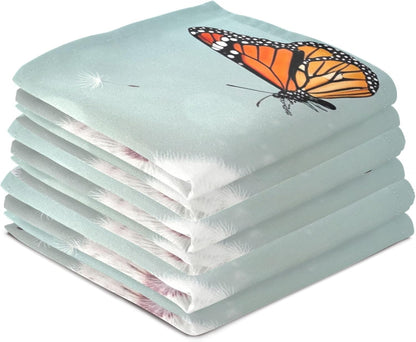 Pink Dish Towels for Kitchen Decorative Pastel Pink Flower Floral Tea Towel Cute for Drying Dishes Absorbent Soft 18 x 28 Inch, 6 Packs