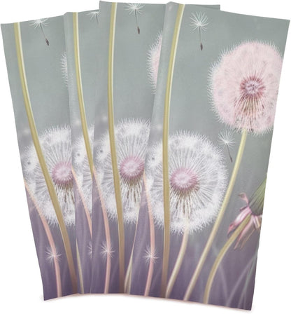 Pink Dish Towels for Kitchen Decorative Pastel Pink Flower Floral Tea Towel Cute for Drying Dishes Absorbent Soft 18 x 28 Inch, 6 Packs