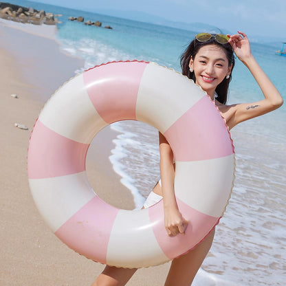 2PCS Floats for Adults Rings Striped Pool Float Large Swim Ring for Adults,35 Inch Classic Striped Teens Adult Inner Tubes Summer Beach Bachelorette Party