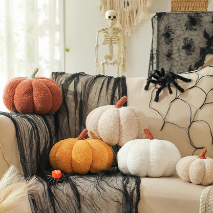 YRXRUS Pumpkin Pillows, Halloween Pumpkin Throw Pillows, Pink Shaped Pillow for Fall Room Decor Gifts, Teddy Fleece Cute 6x12 Inches Halloween Pillow, Accent Fall Pillows
