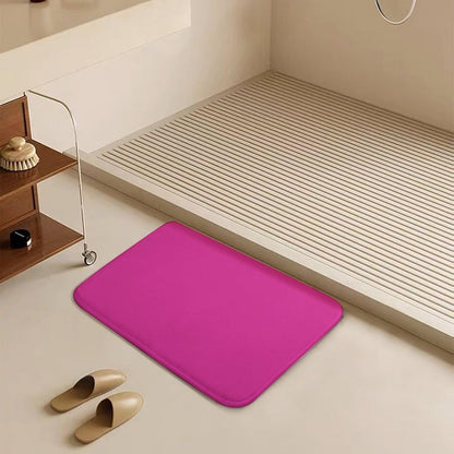 Solid Plain Bright Pink Bath Mat Rug 32x20, Ultra Soft Bathroom Rug, Non Slip and Absorbent Bath Rug Carpet for Bathroom Floor, Tub and Shower