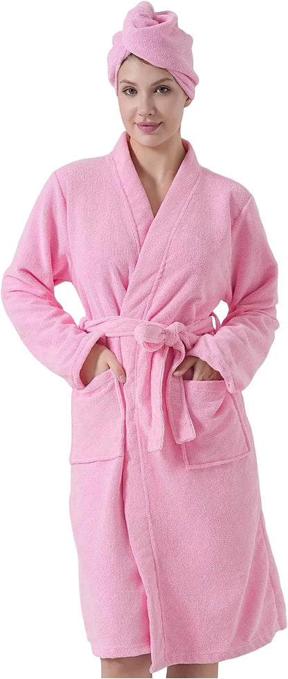 Kimono Womens Lightweight Bathrobe Terry Cloth Robes Knee Length