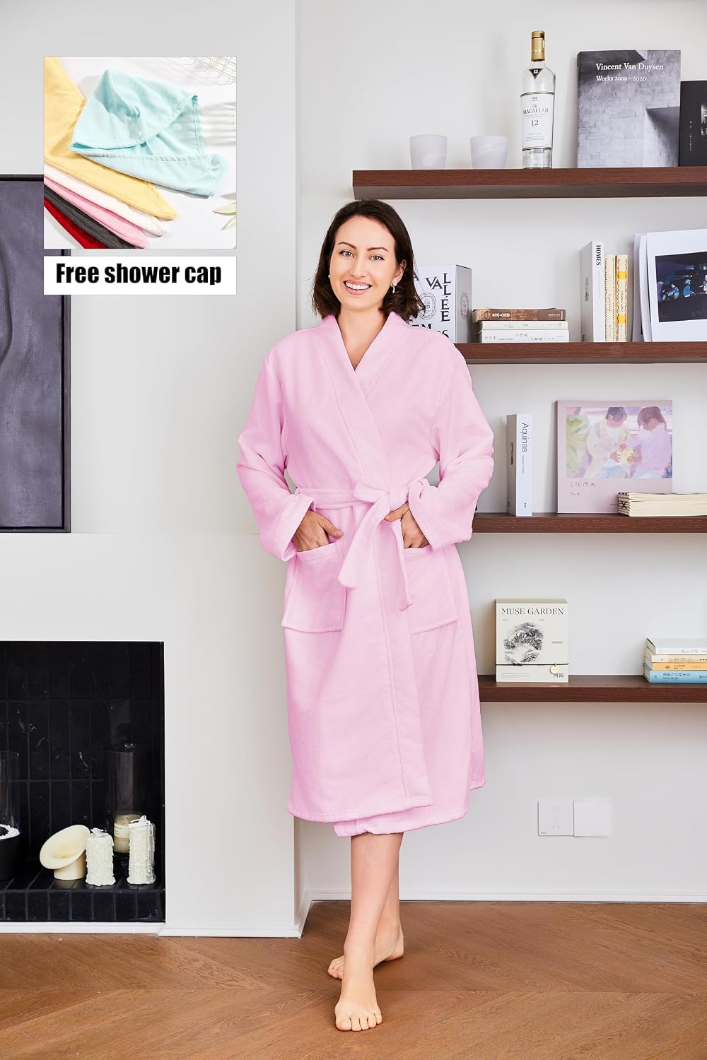 Kimono Womens Lightweight Bathrobe Terry Cloth Robes Knee Length