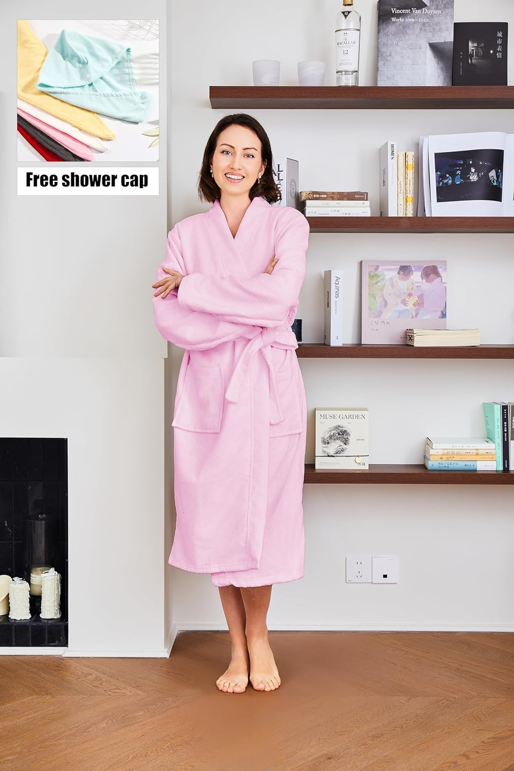 Kimono Womens Lightweight Bathrobe Terry Cloth Robes Knee Length