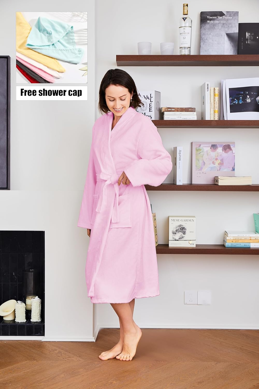 Kimono Womens Lightweight Bathrobe Terry Cloth Robes Knee Length