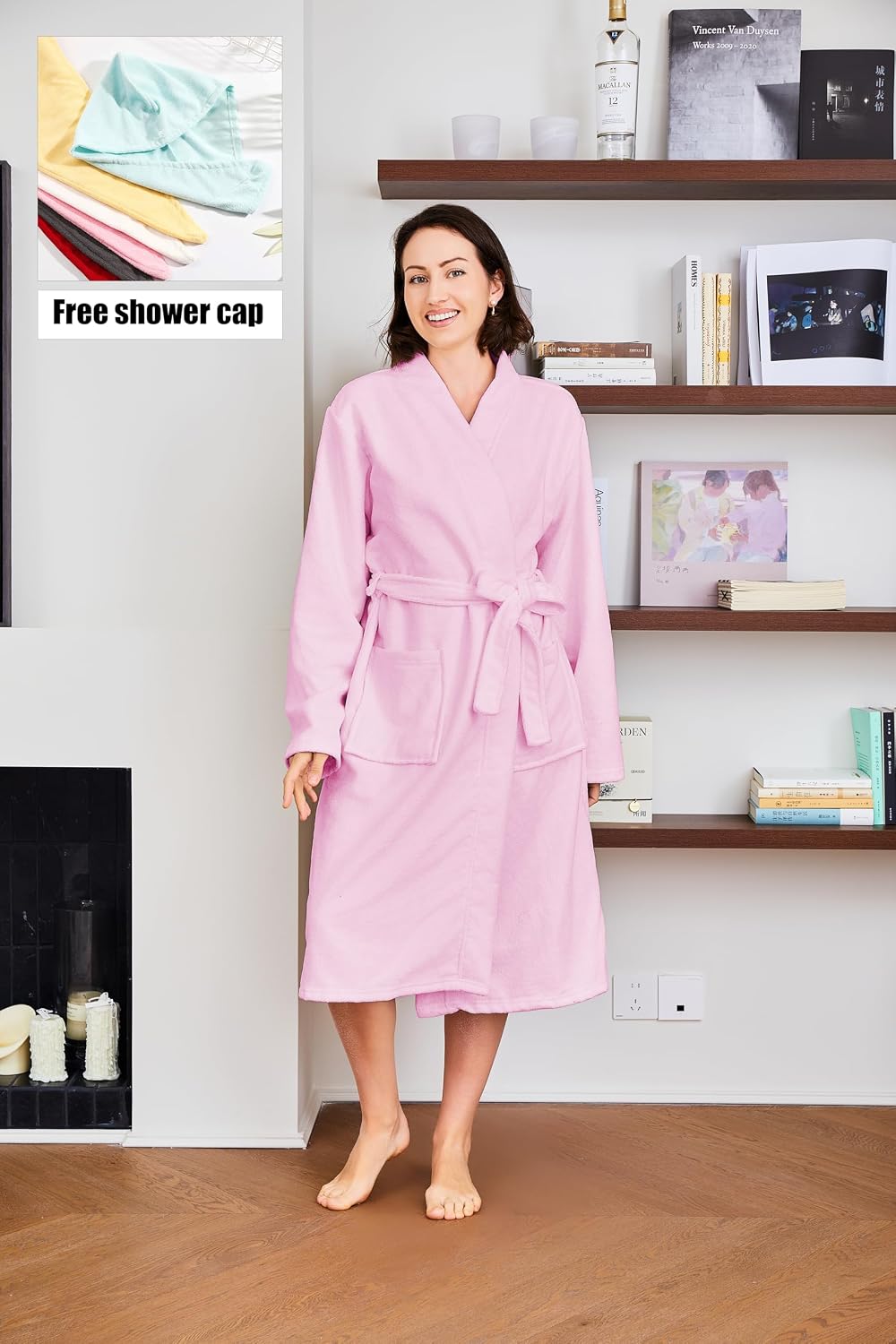 Kimono Womens Lightweight Bathrobe Terry Cloth Robes Knee Length