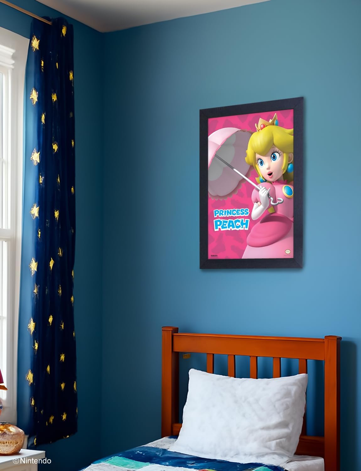 Super Mario Poster - Umbrella Princess Peach - 11x17 Framed