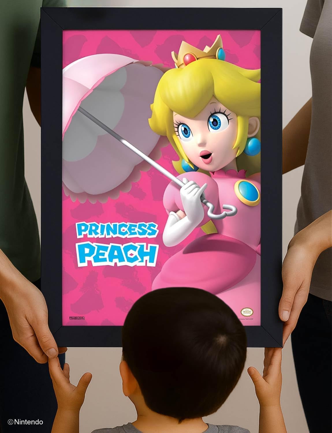 Super Mario Poster - Umbrella Princess Peach - 11x17 Framed