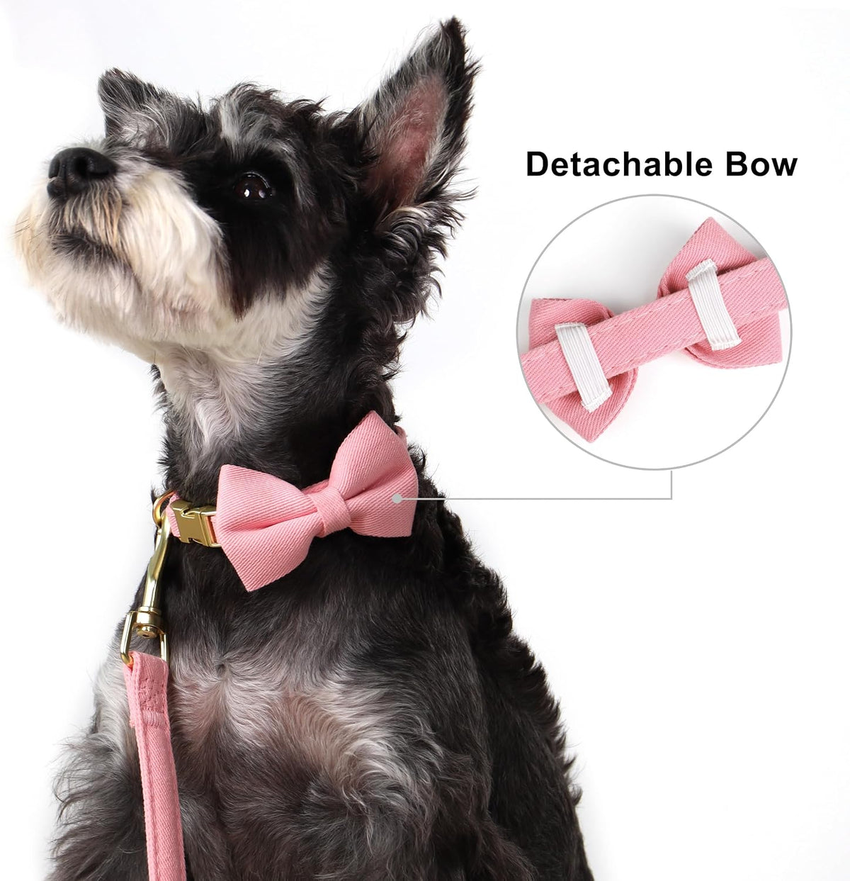 Cute Small Dog Harness Collar and Leash Set, Pink,XS,Chest 13-28"