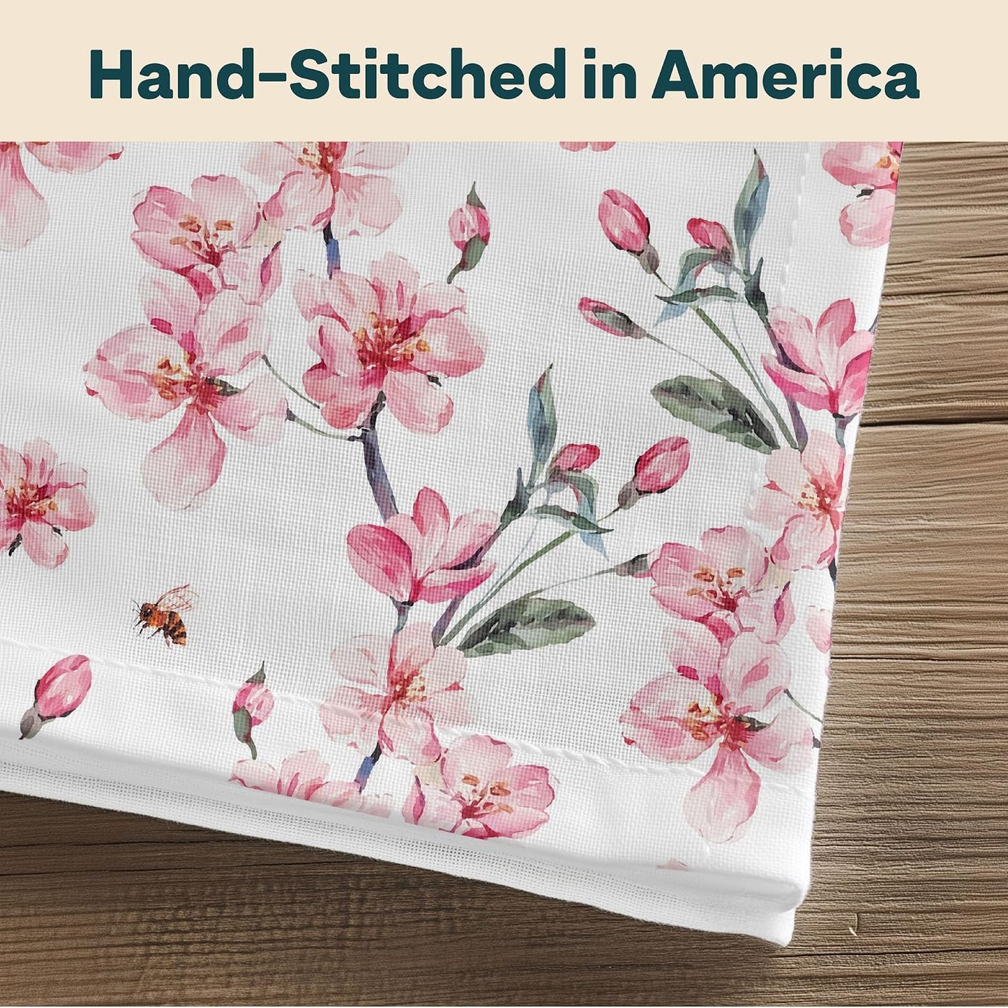 Floral Napkins | Made in USA | 18" x 18" Cloth Table Napkins | Absorbent, Washable, Reusable, Stain & Wrinkle Resistant | Spring Table Decor | Dining Linens | Pink Blossom - 4pack