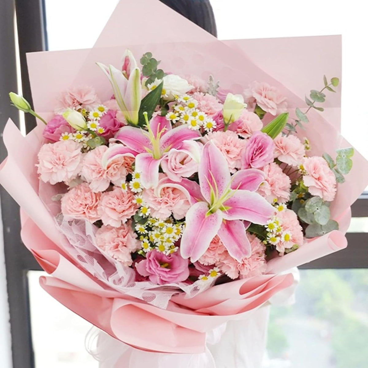 20 Sheets Pink Flower Wrapping Paper