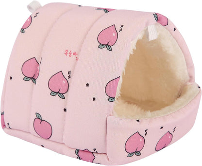 Guinea Pig Bed Hideout, Soft Hamster Bed with Cute Design, Small Animal Bed Accessories for Dwarf Guinea Pigs, Hamsters, Hedgehogs, Mice, Pink